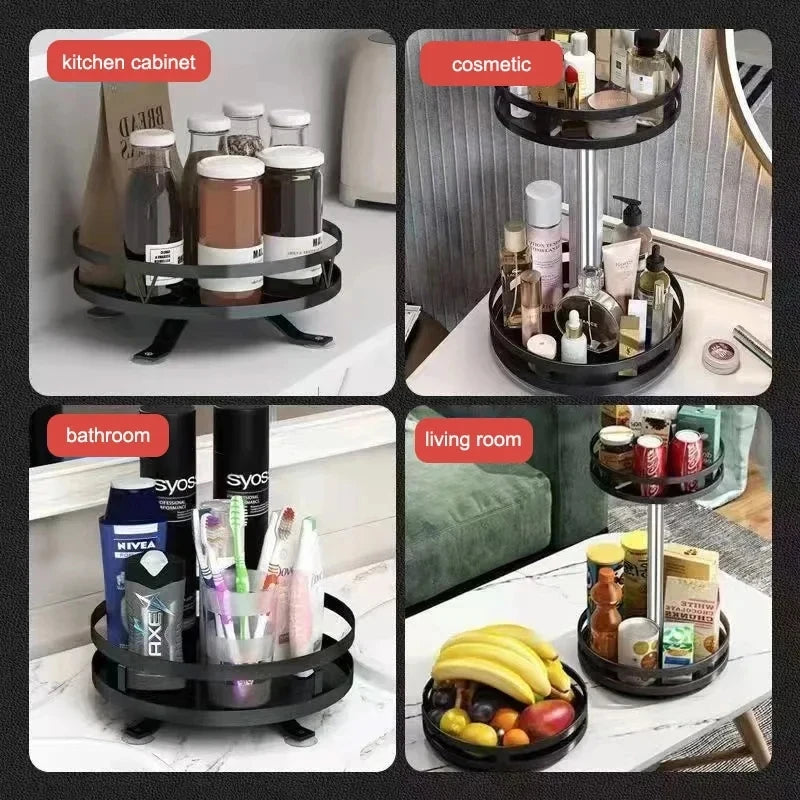 360 ° Rotating Spice Jar Glass Organizer