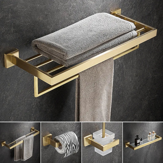 Golden Bathroom Shelf,Towel