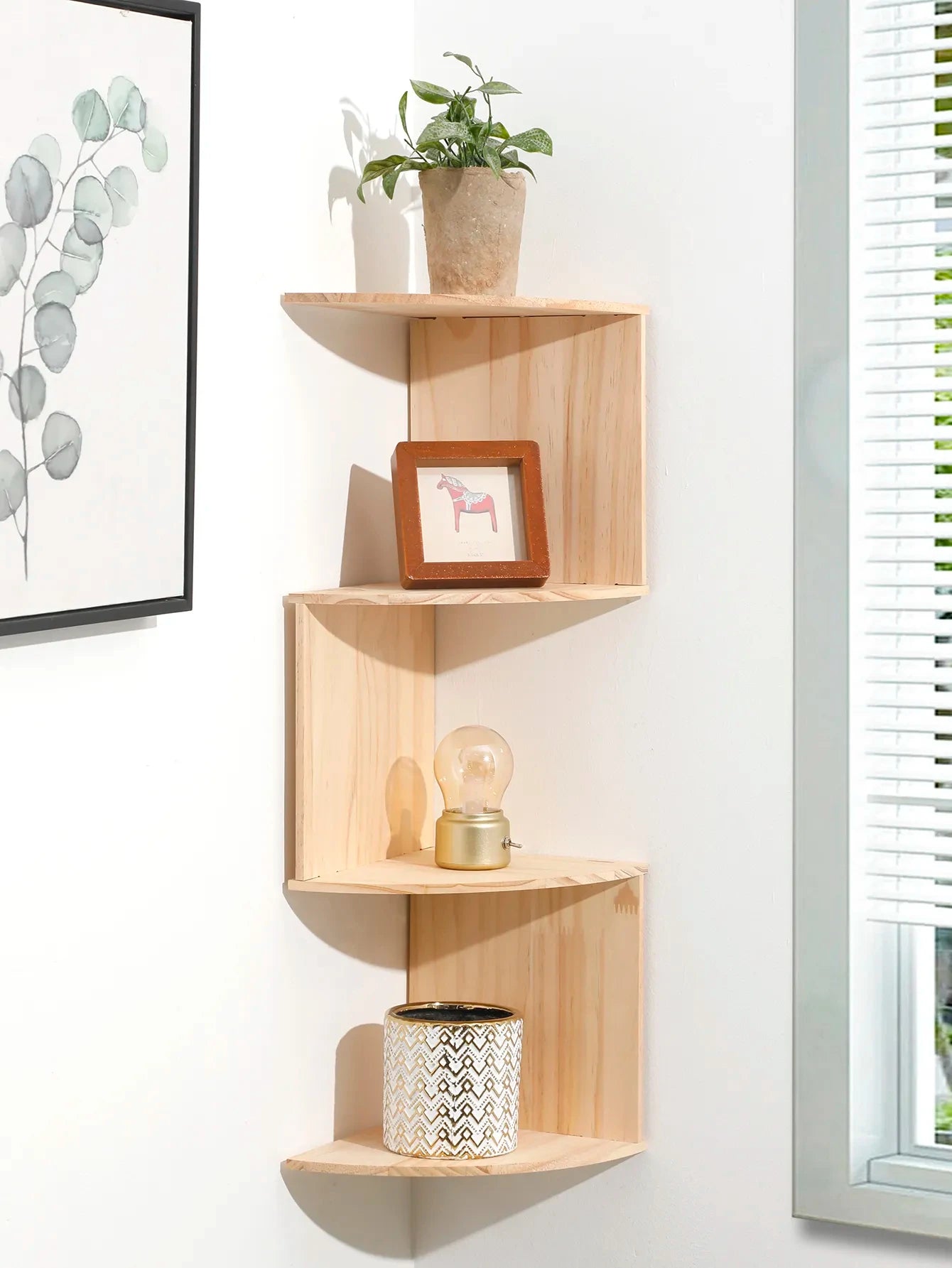 5-Layers Wooden Corner Shelf