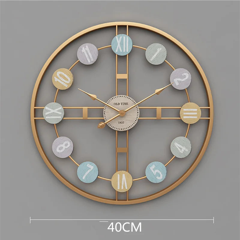 3D Retro Metal Roman Wall Clock