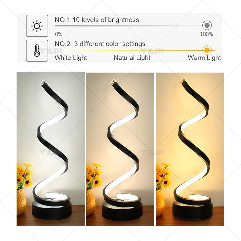 Modern Spiral Night Light Line Syle