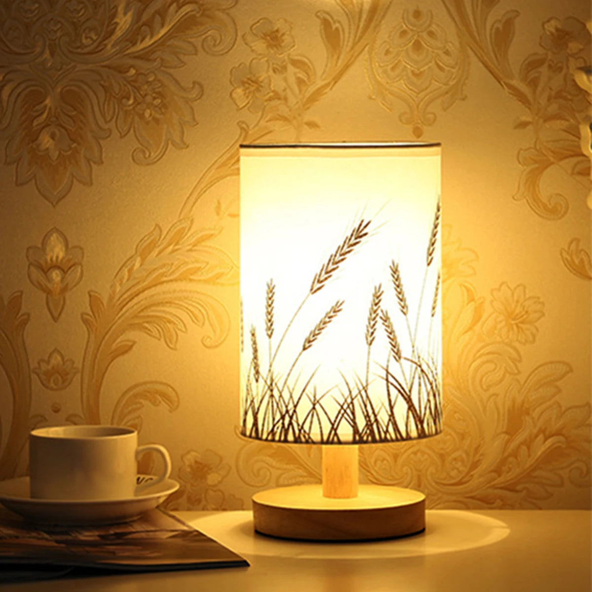 2/1PC Solid Wood Night Lamp