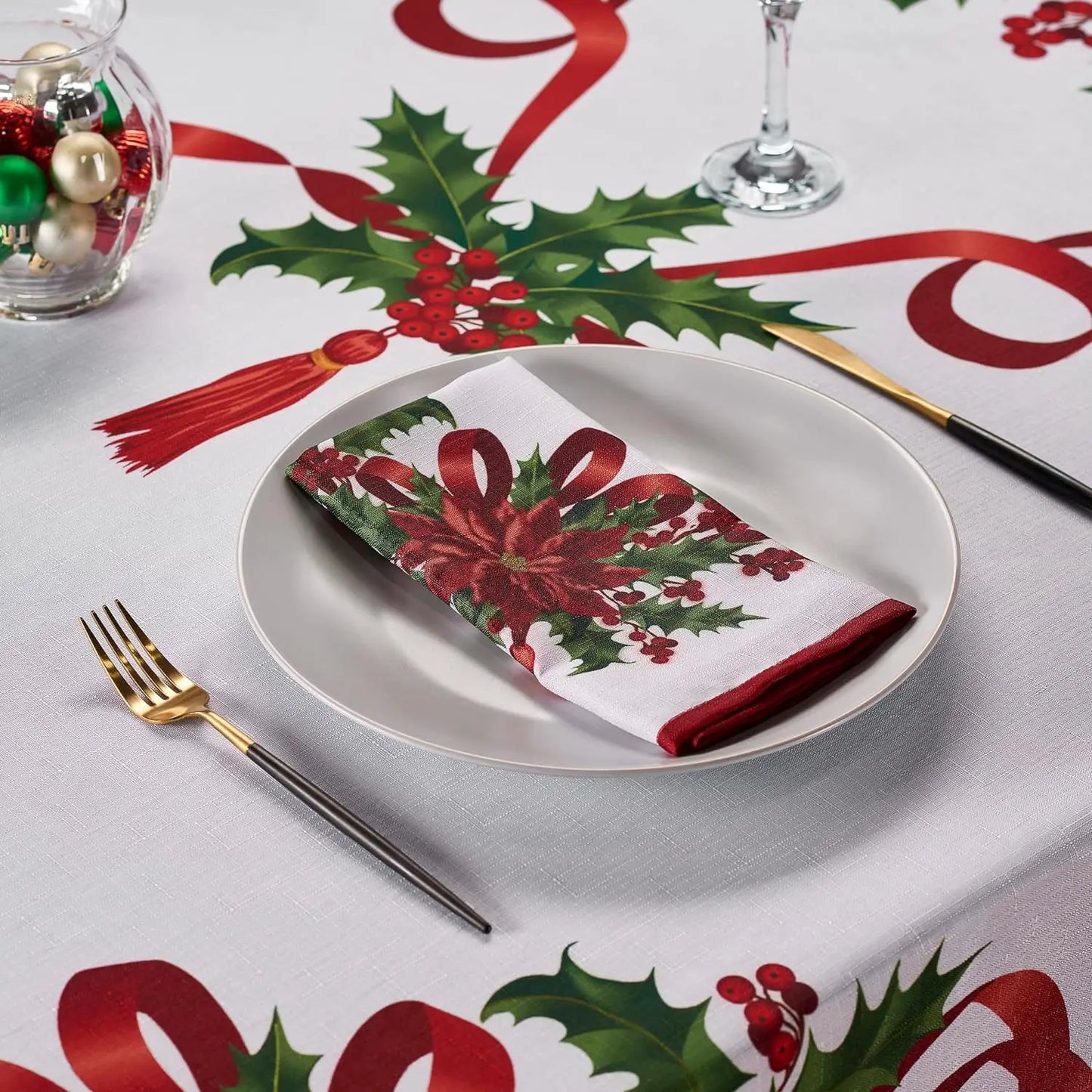 Christmas Ribbon Tablecloth