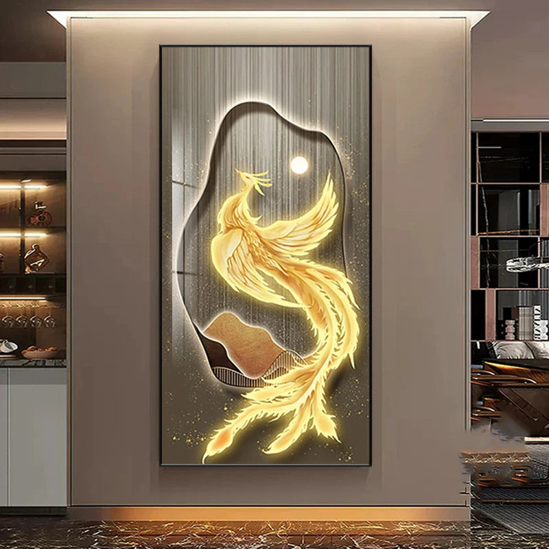 Luxury Golden Phoenix Canvas