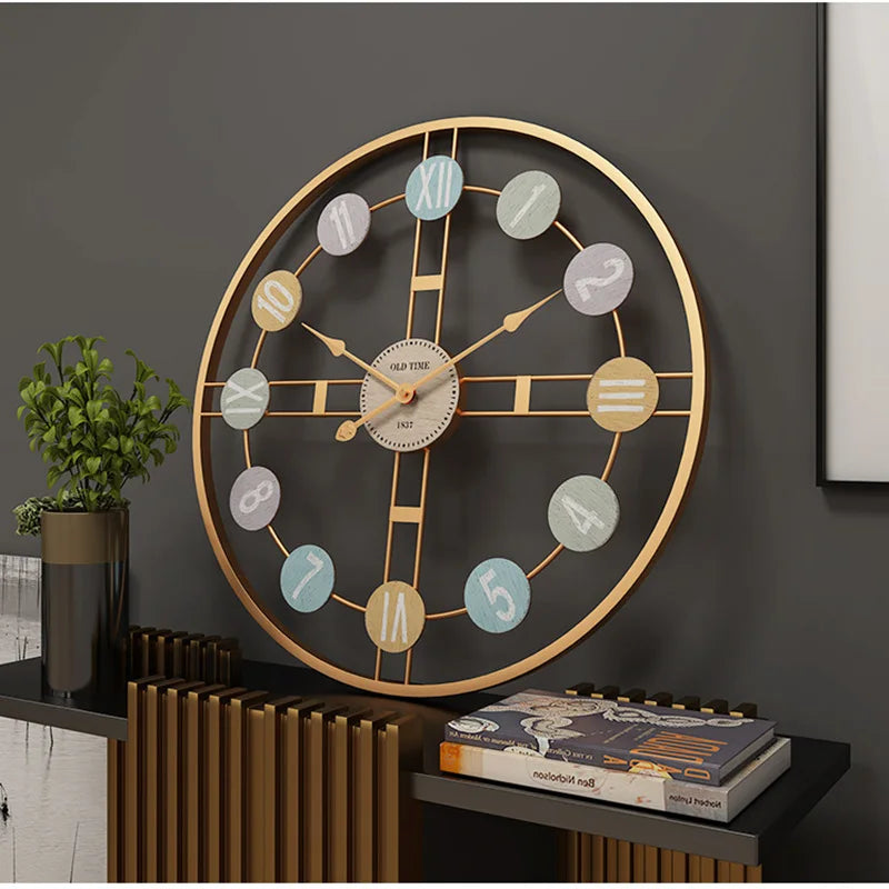 3D Retro Metal Roman Wall Clock