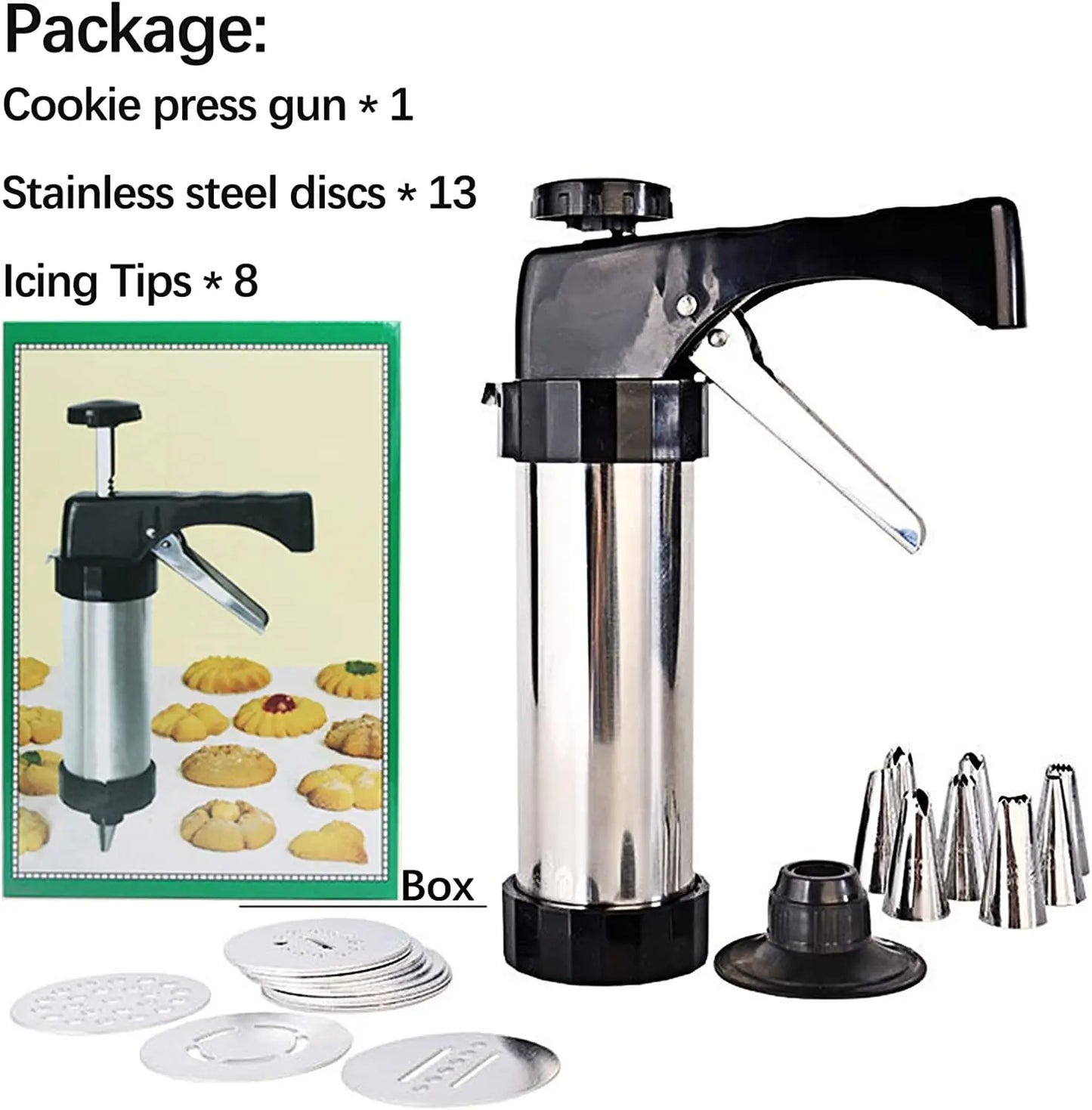 13Pcs/set Stainless Steel Cookie Decorative Gun