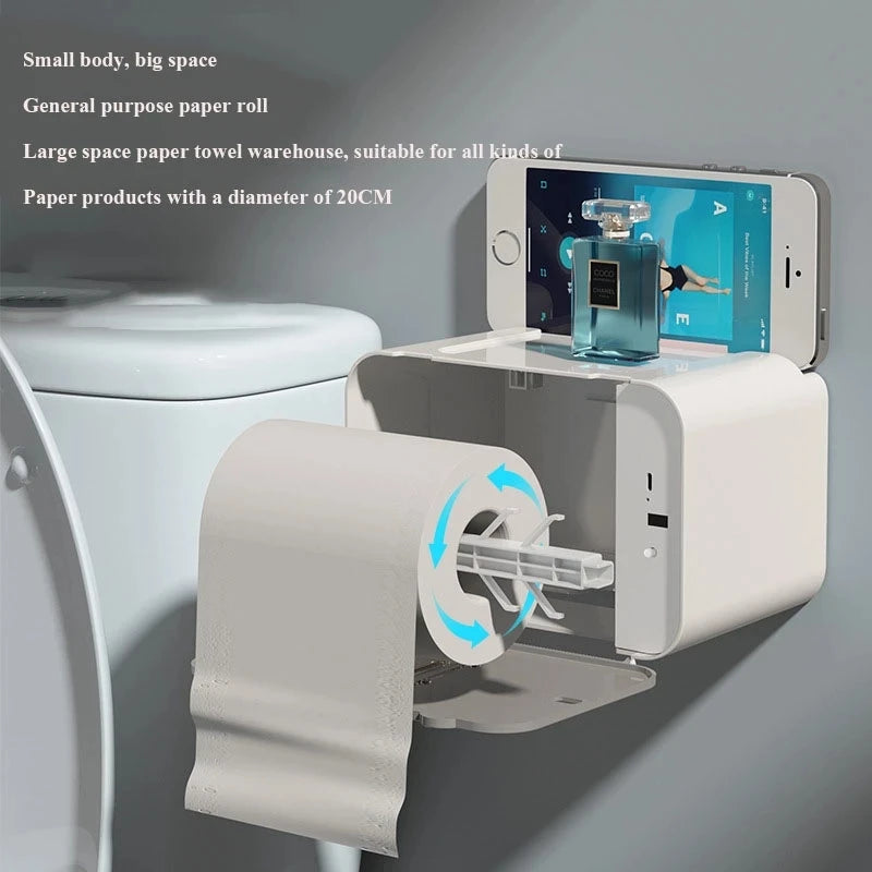 Induction Toilet Paper Holder Shelf