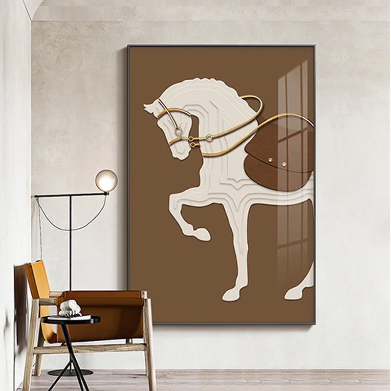 Horse Animals Minimalist Canvas  Painting