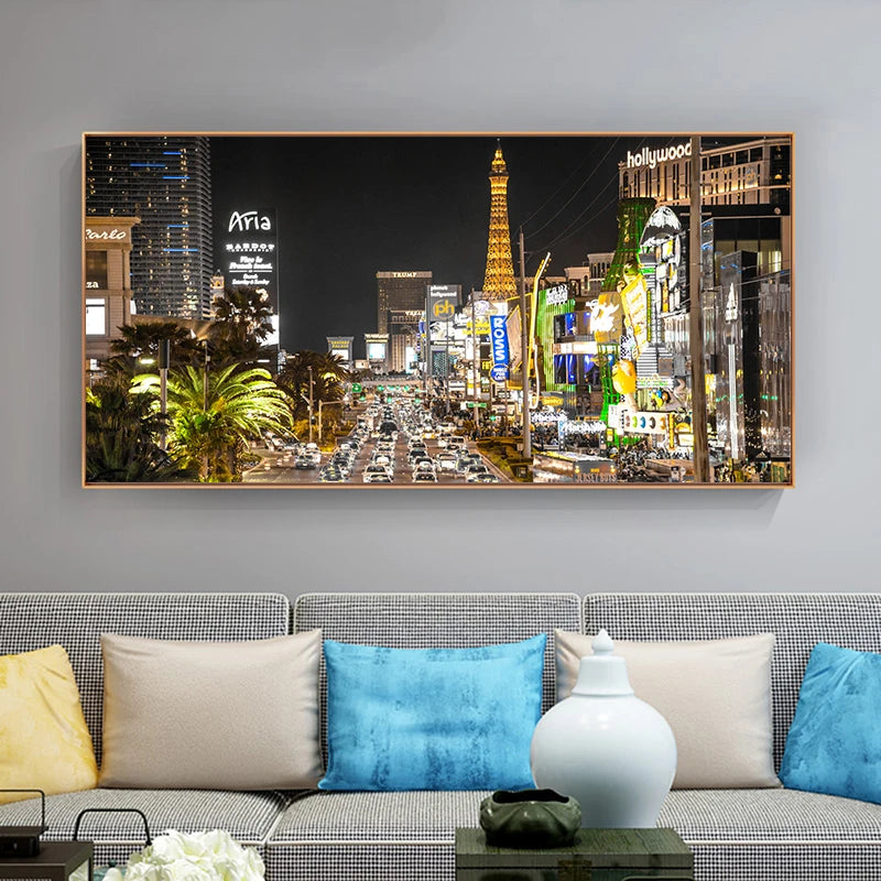 City Night View Print Canvas