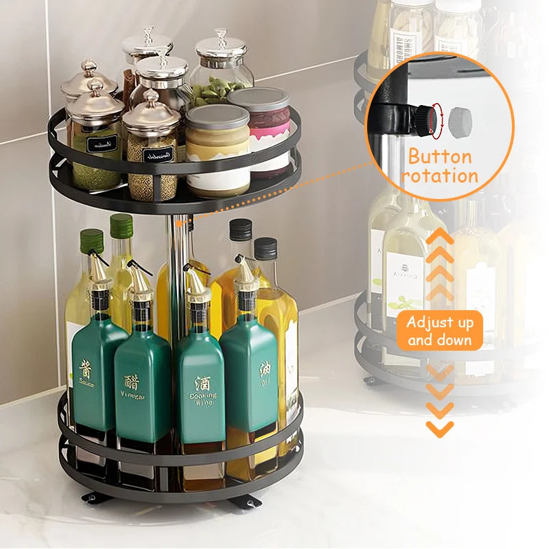 360 ° Rotating Spice Jar Glass Organizer