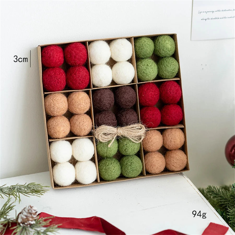 36pcs/Set Christmas Felt Wool Balls