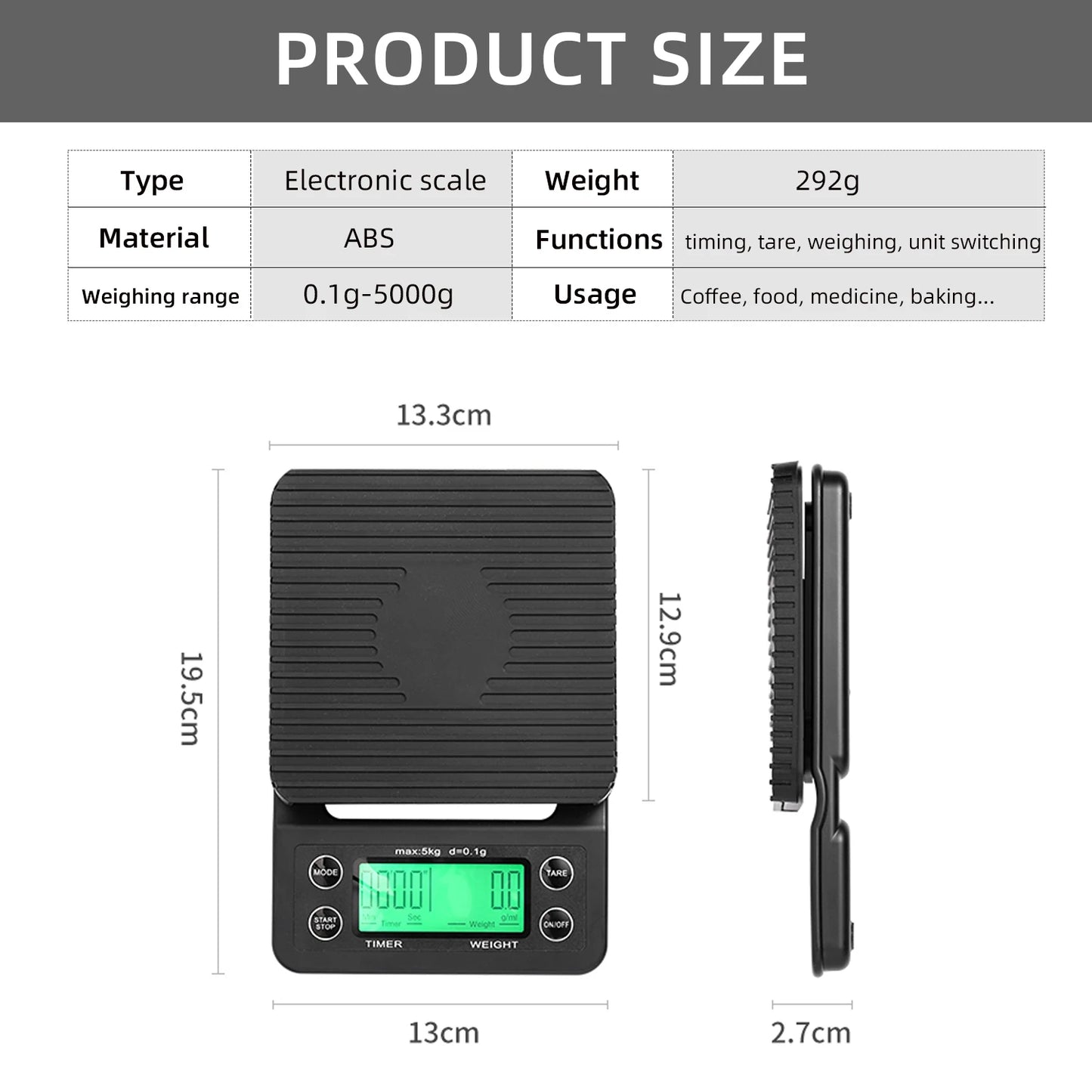 Coffee Scale 0.1g High Precision