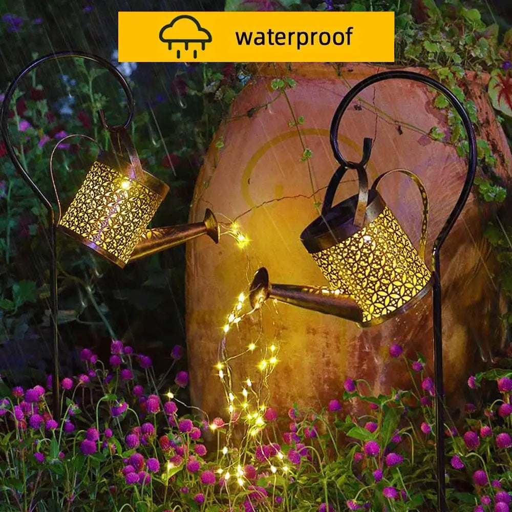 Solar Watering Can with Cascading Light