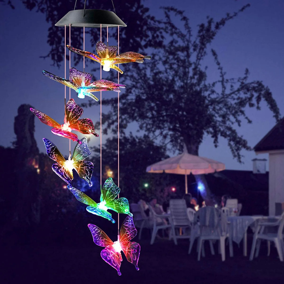 Wind Bell Hanging Lamp Solar Butterfly LED