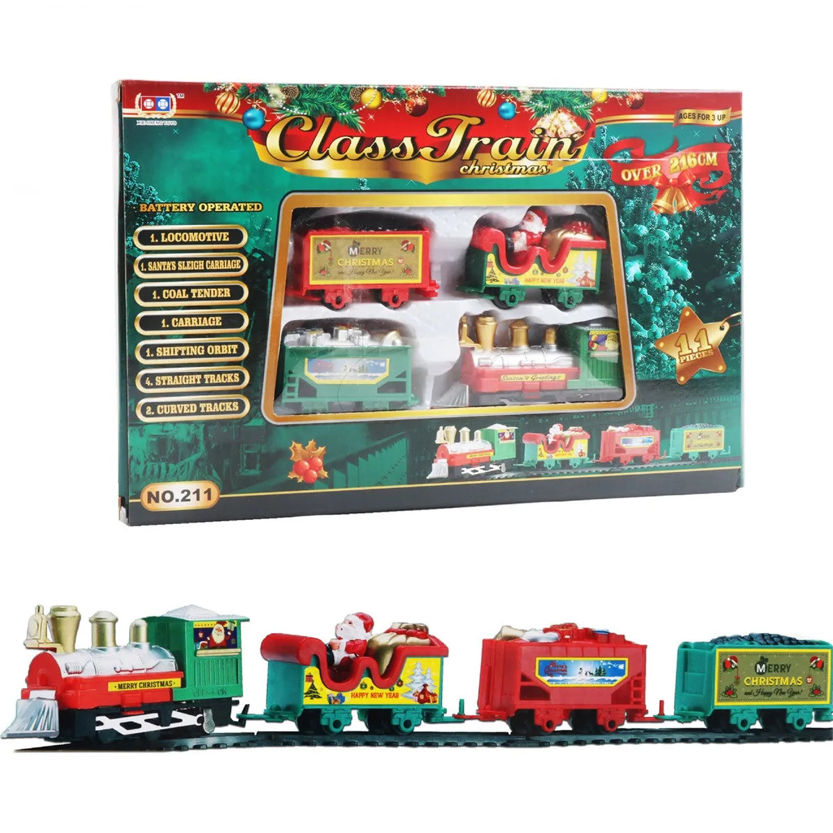 Set Christmas Realistic Electric Train