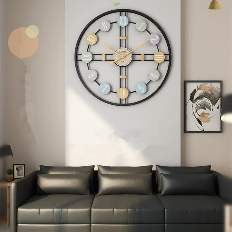 3D Retro Metal Roman Wall Clock