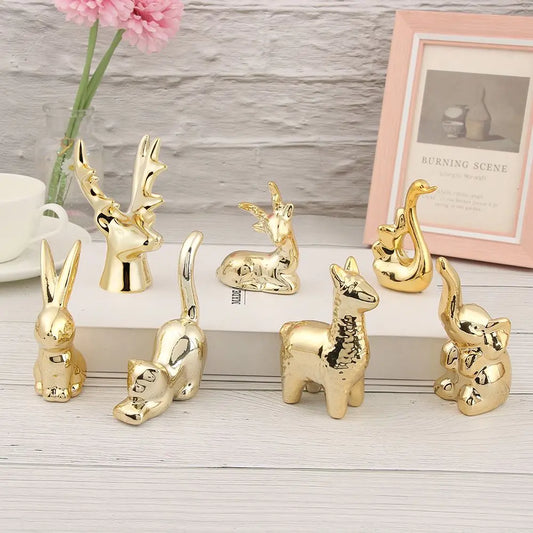 Cute Gold Color Ceramic Crafts