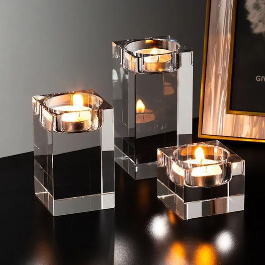 Crystal Glass Creative Romantic Candle Holders