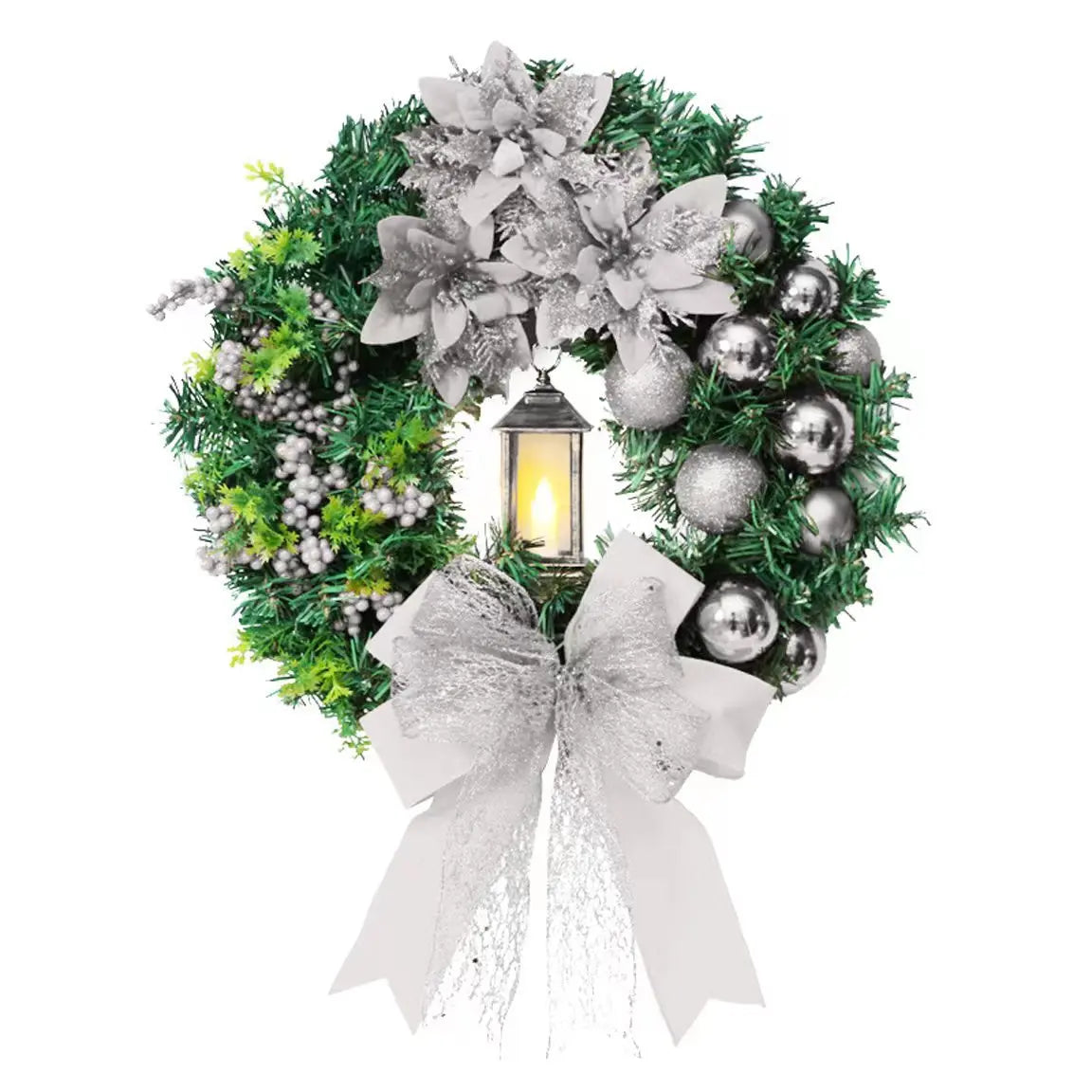 Christmas Wreath With Lamp