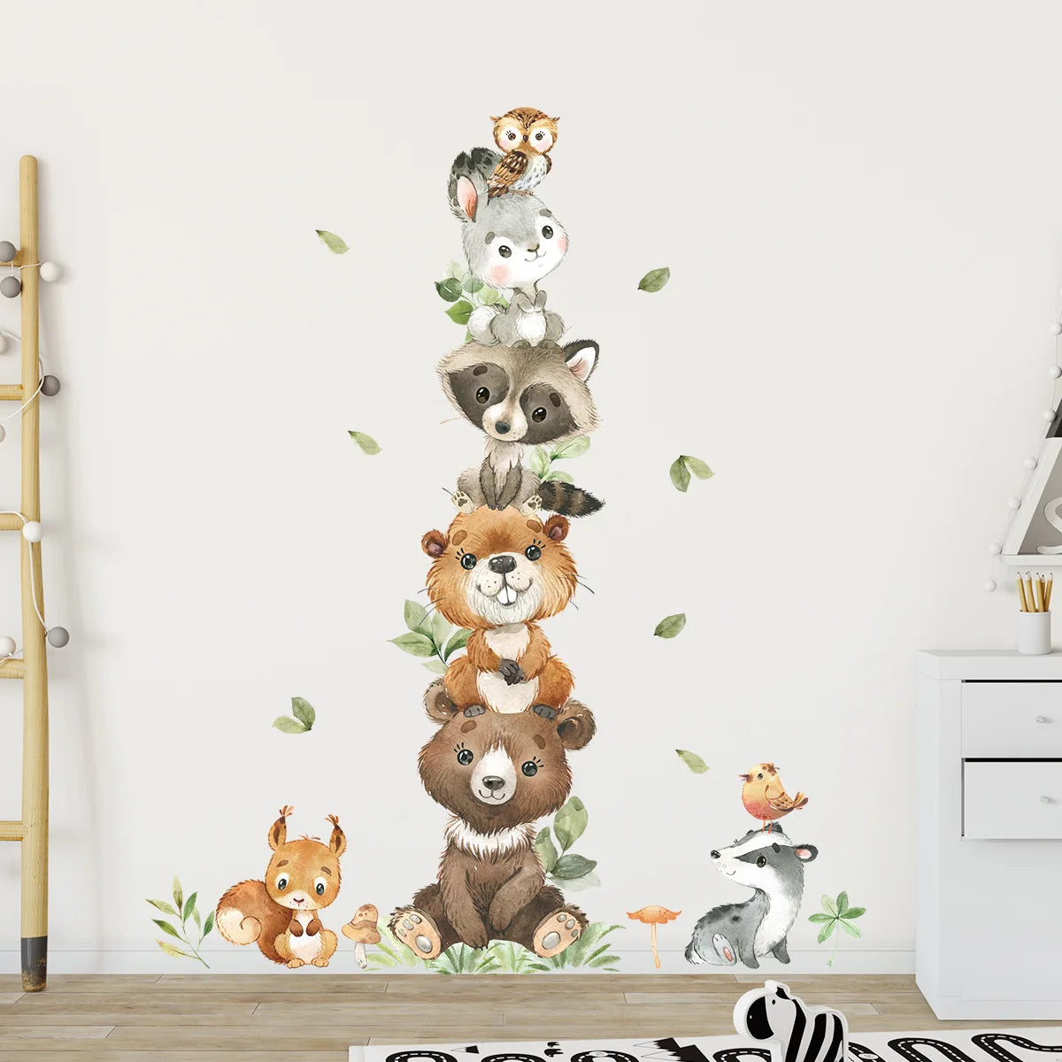 Cartoon Door Stickers Forest Animals