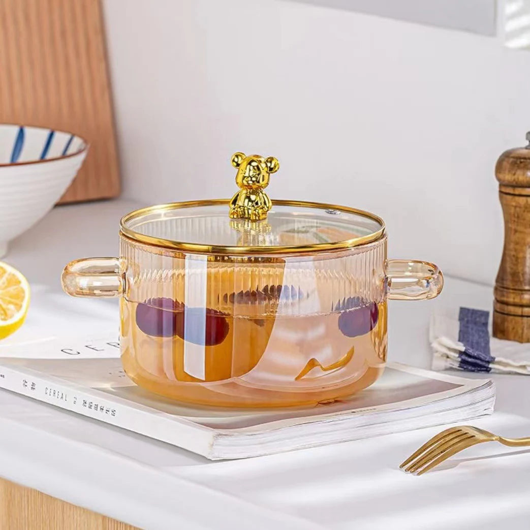 Glass Saucepan Clear Cooking Pot Soup