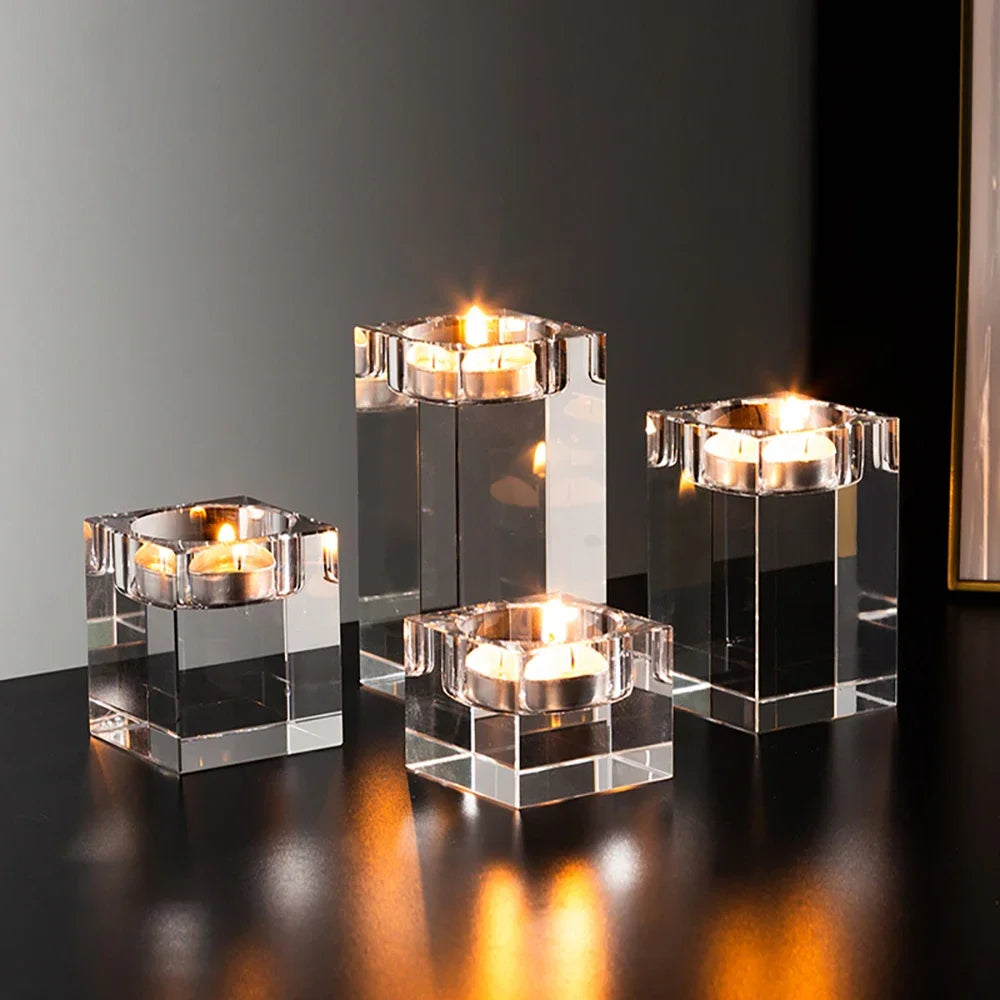 Crystal Glass Creative Romantic Candle Holders