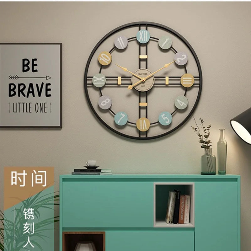 3D Retro Metal Roman Wall Clock