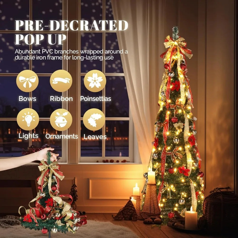 6ft Pre lit Pop Up Christmas Tree