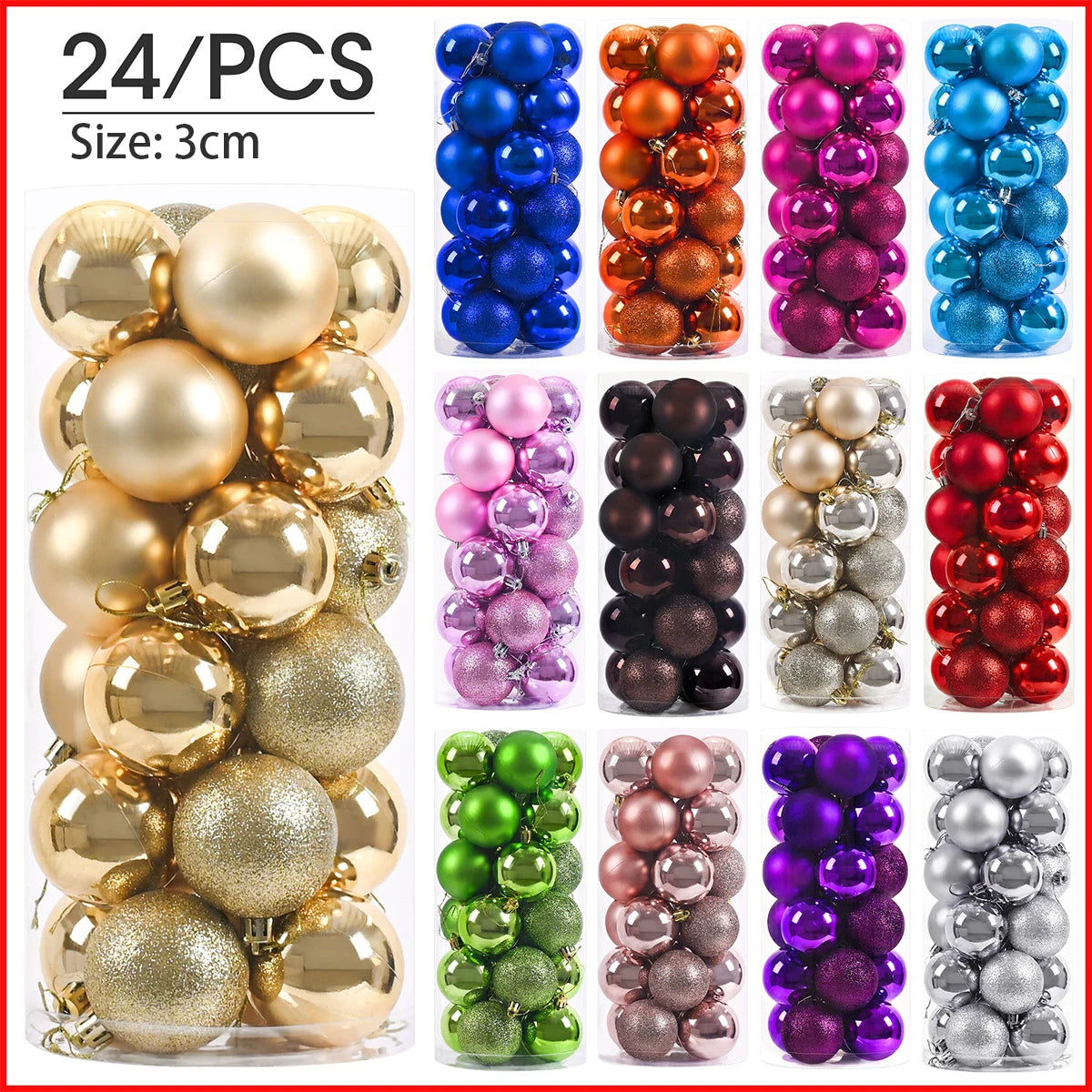 24pcs 3cm Christmas Balls