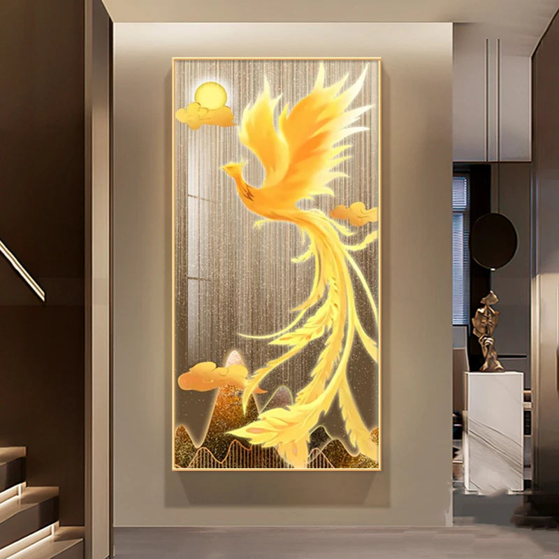 Luxury Golden Phoenix Canvas