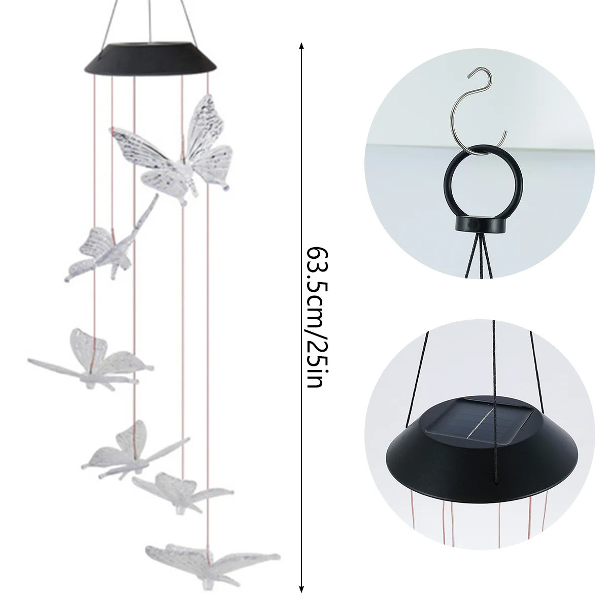 Wind Bell Hanging Lamp Solar Butterfly LED