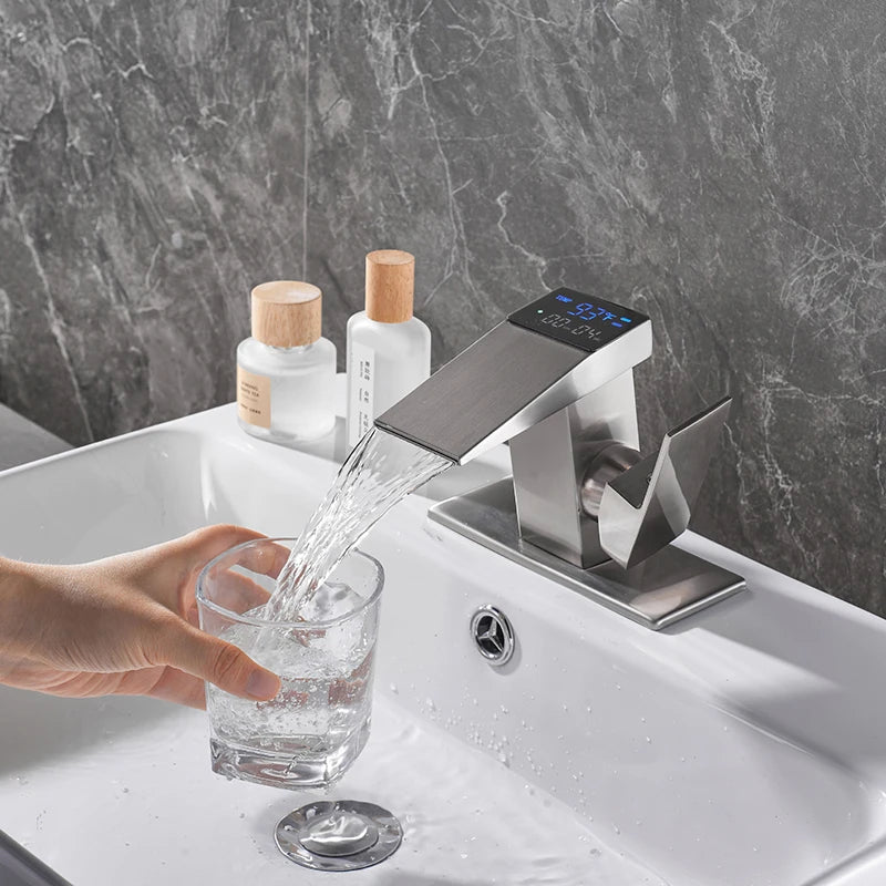 LCD Bathroom Basin Faucet Digital Display