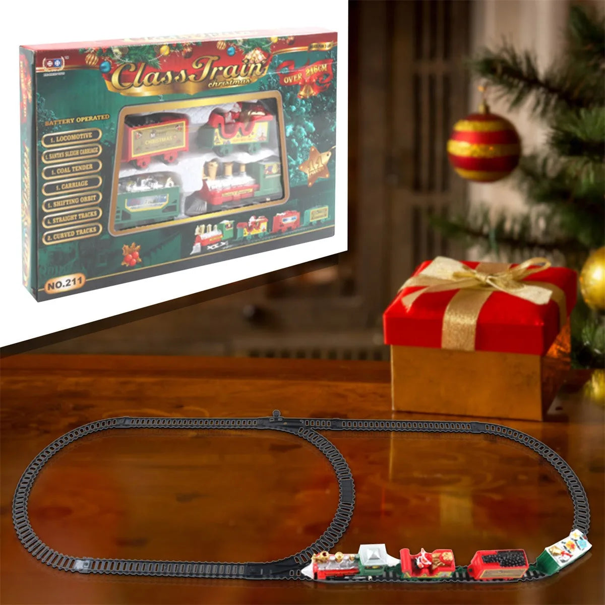 Set Christmas Realistic Electric Train