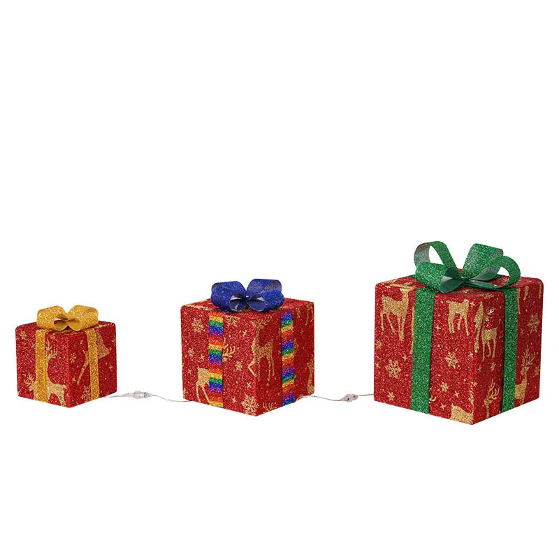 3pcs Christmas Glowing Gifts Box