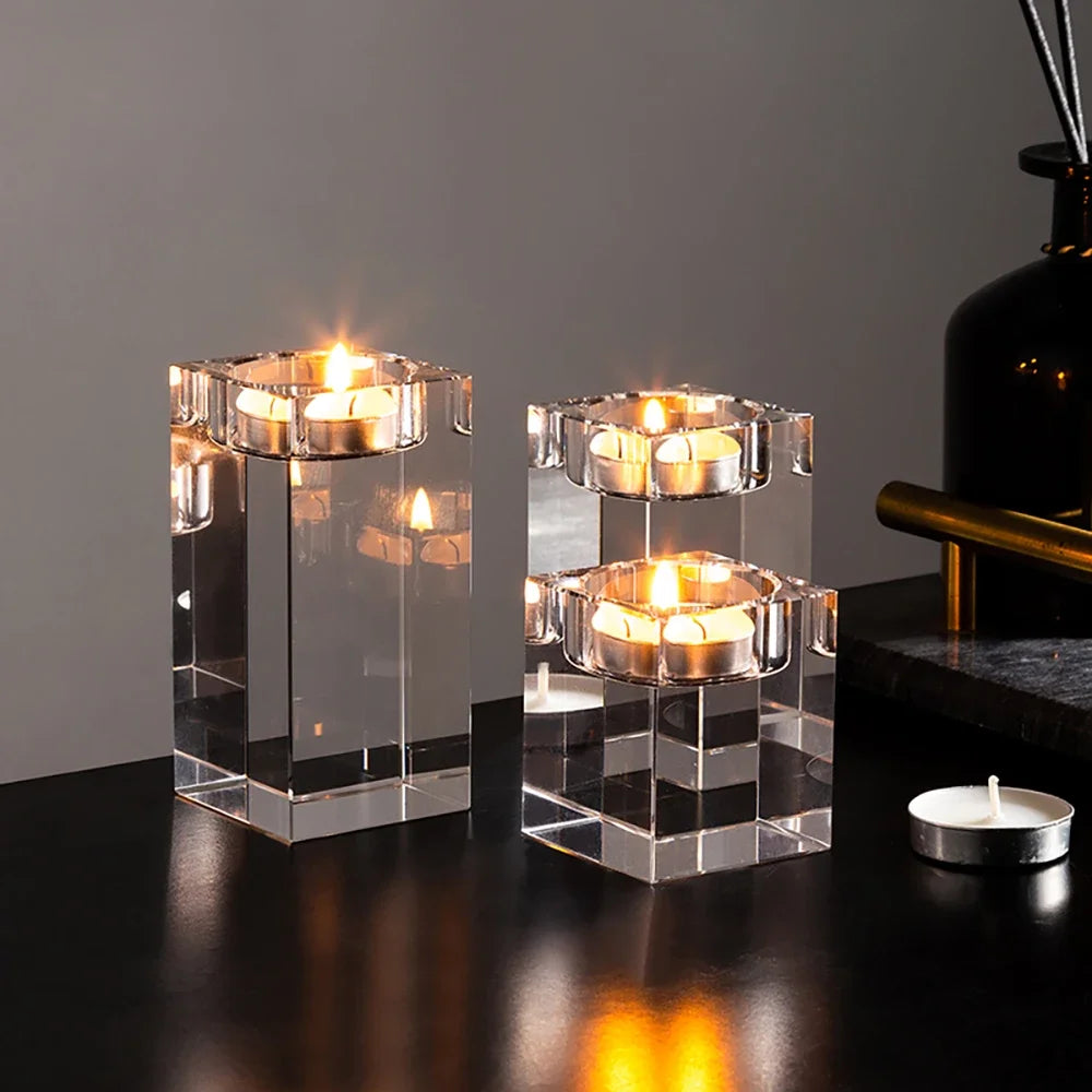 Crystal Glass Creative Romantic Candle Holders