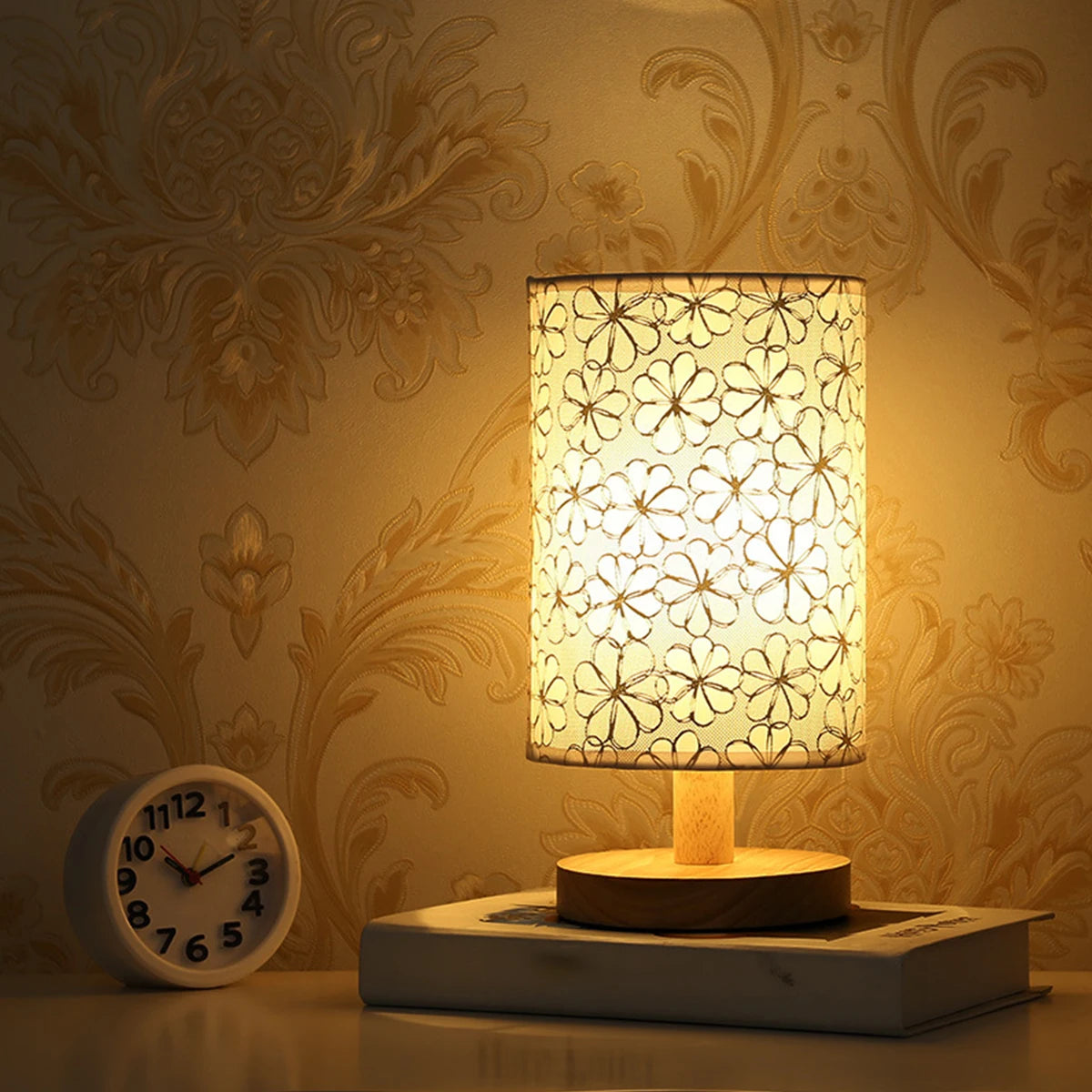 2/1PC Solid Wood Night Lamp