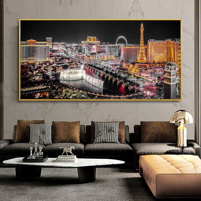 City Night View Print Canvas