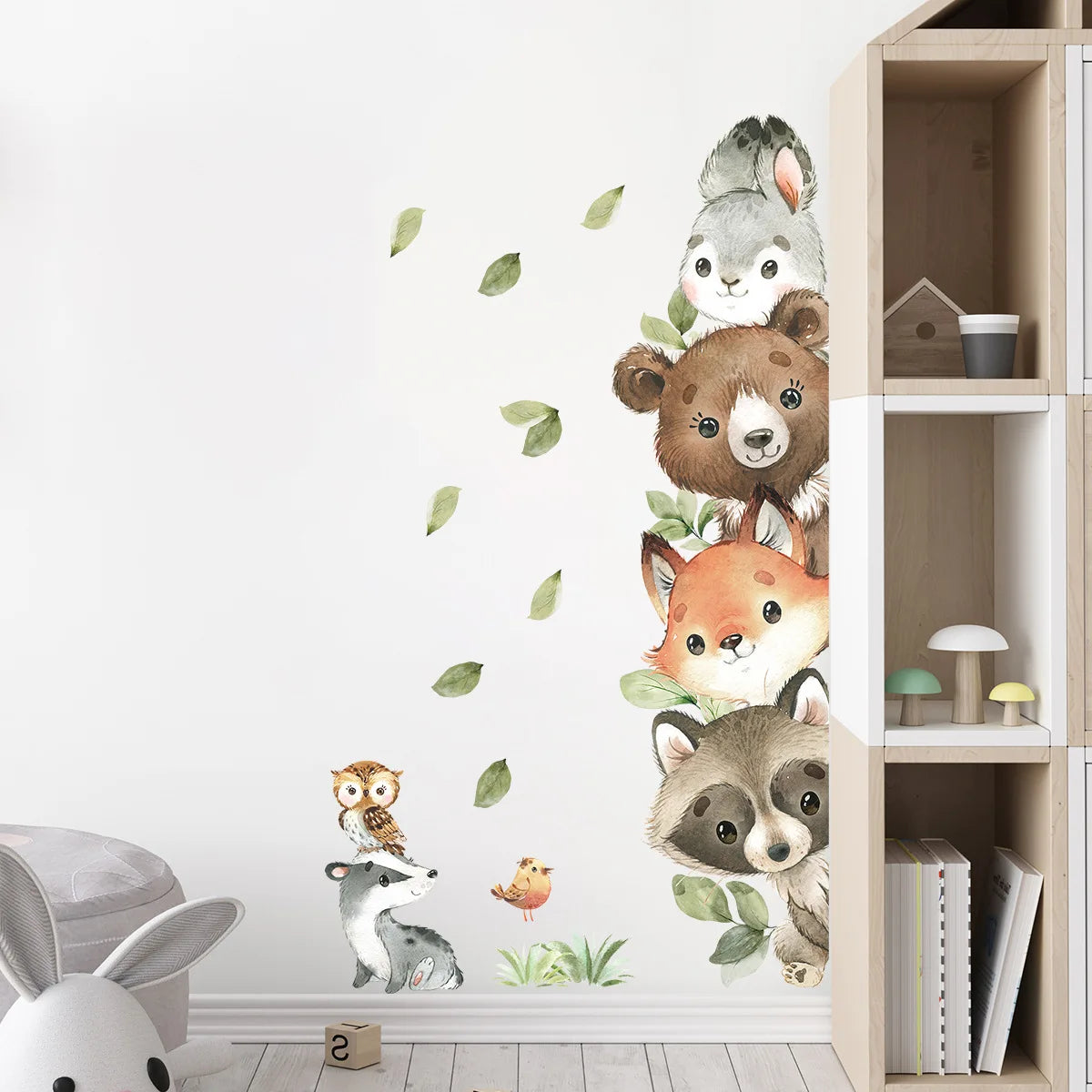 Cartoon Door Stickers Forest Animals