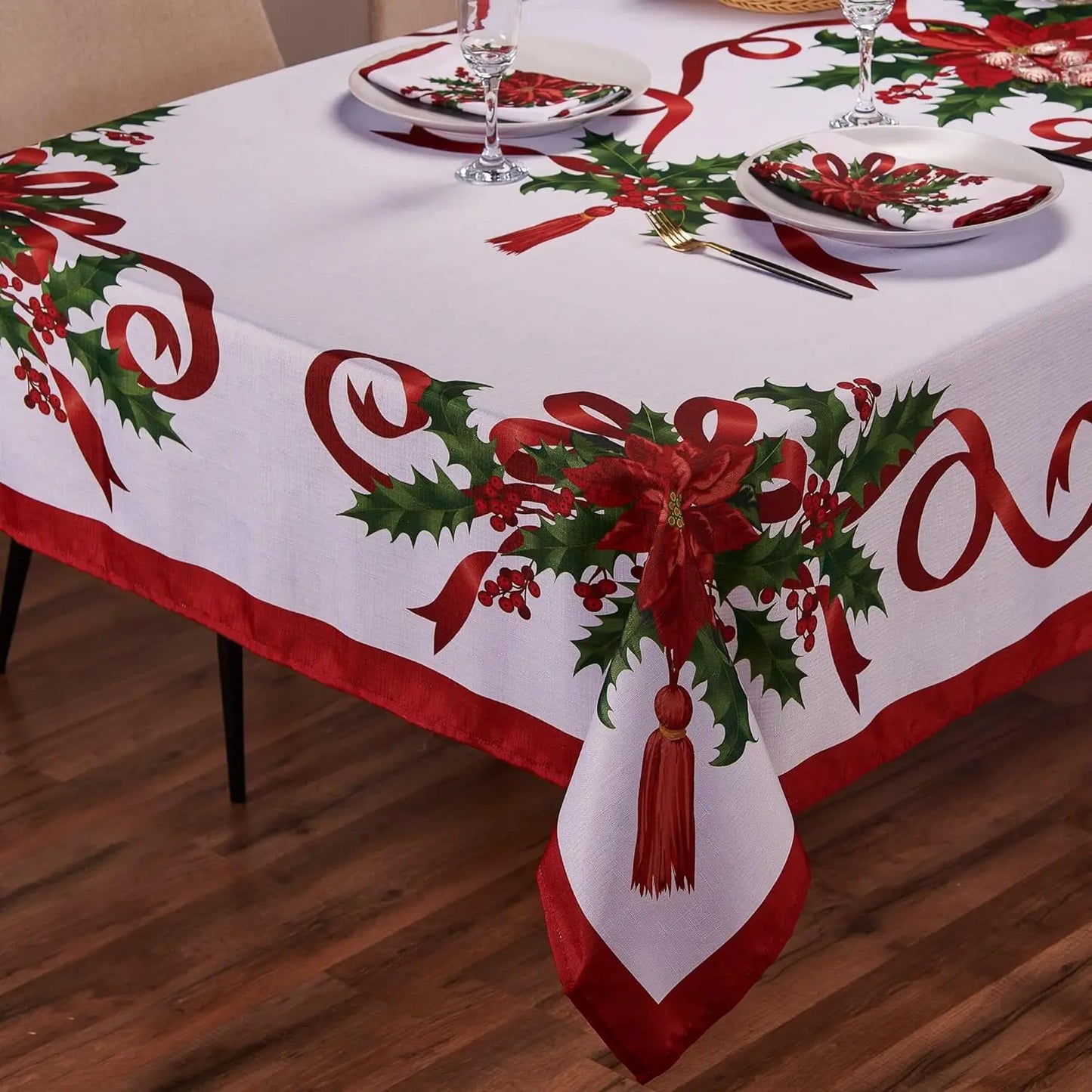 Christmas Ribbon Tablecloth