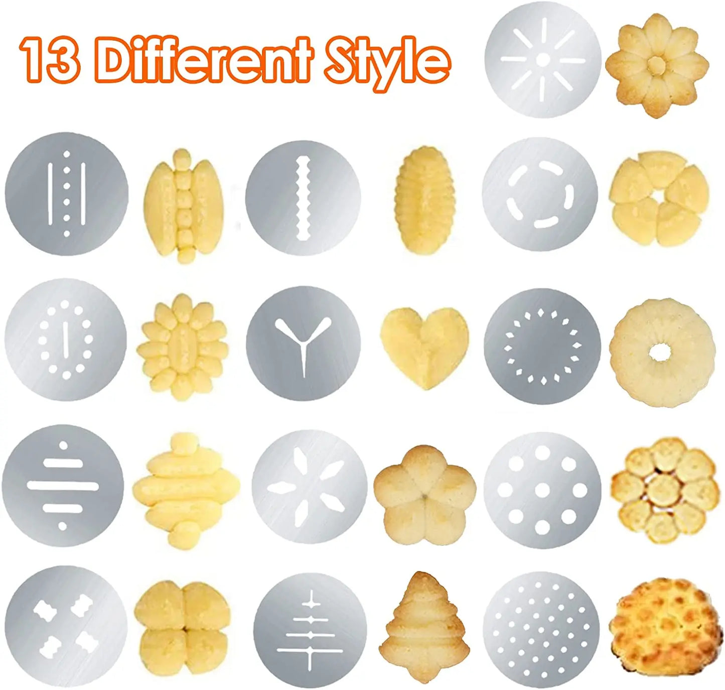 13Pcs/set Stainless Steel Cookie Decorative Gun