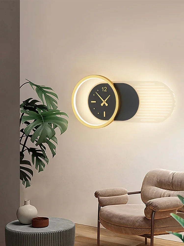 Modern LED Wall Lamp Clock