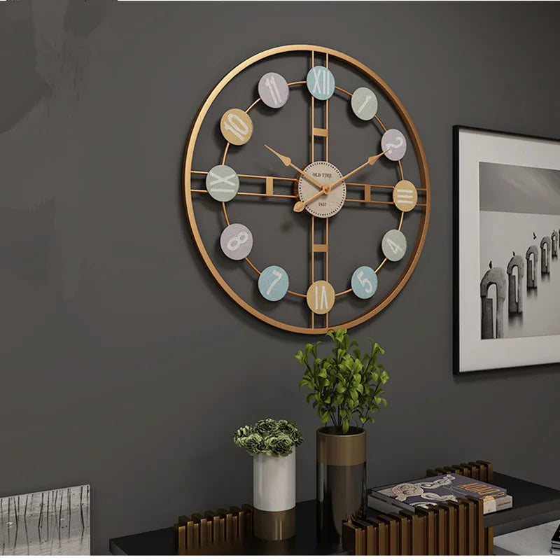 3D Retro Metal Roman Wall Clock