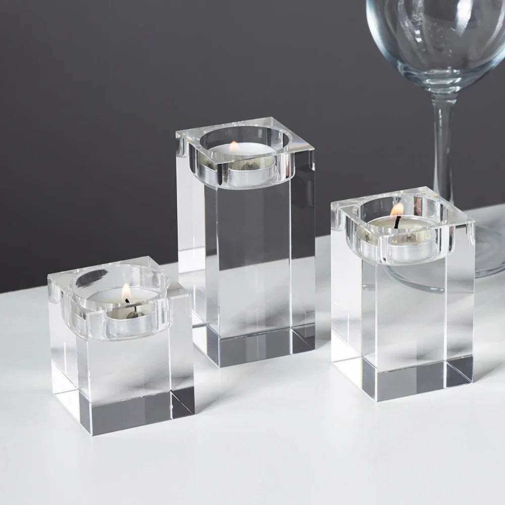 Crystal Glass Creative Romantic Candle Holders