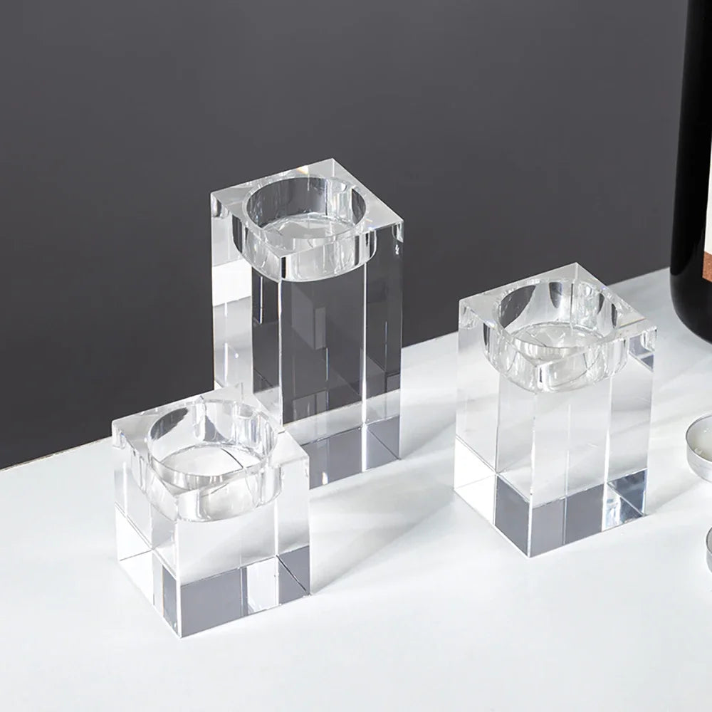 Crystal Glass Creative Romantic Candle Holders