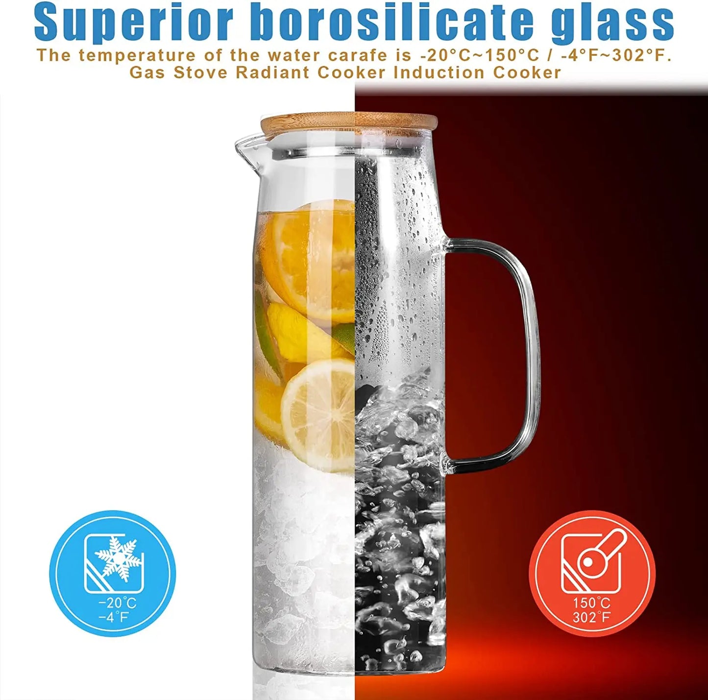 1.5L Glass Water Pitcher