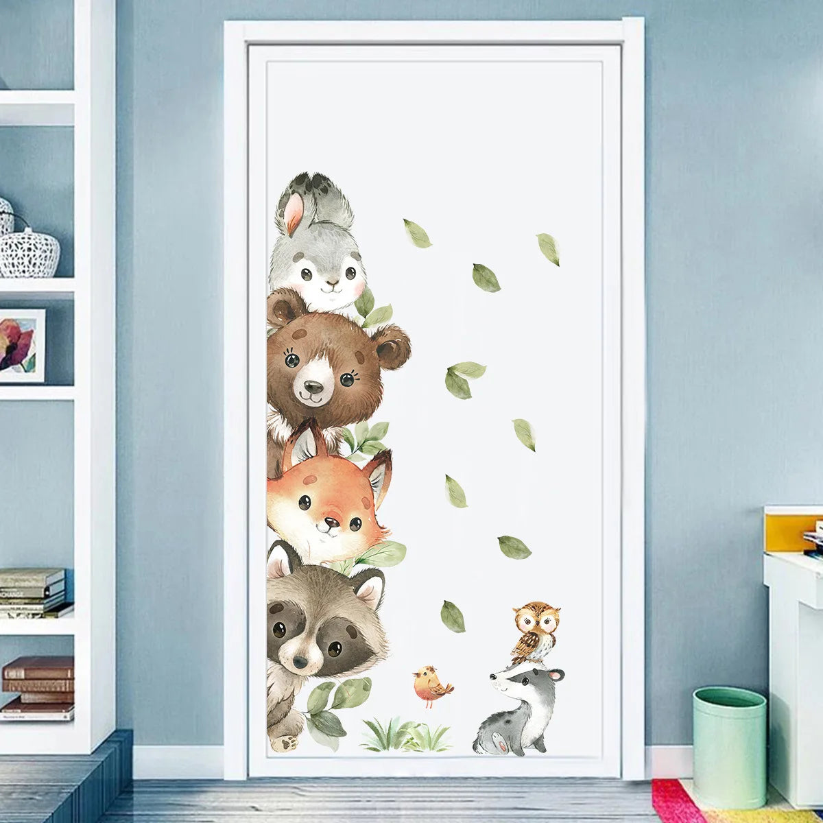 Cartoon Door Stickers Forest Animals